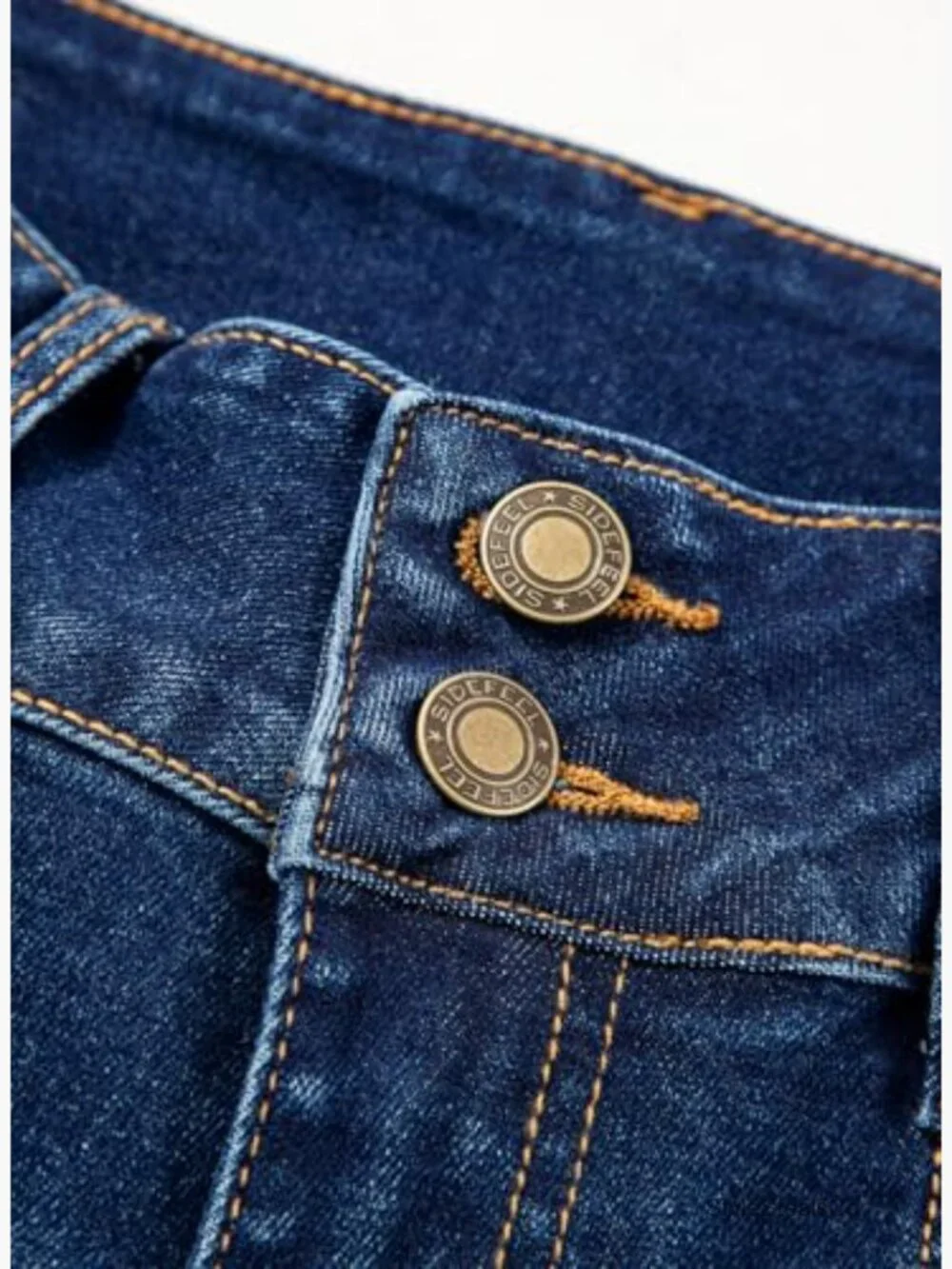 High Waisted Wide Leg Jeans Stretchy Straight Leg Denim Pants Seamed Front - Picture 4 of 7